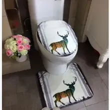 Европейский олень ванная комната, Туалет коврики у-образный коврик для ванной ковер воды впитывающие коврики машинная стирка