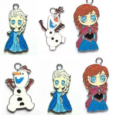 

20 Pcs Cartoon princess Charm Necklace/Bracelet/Earrings Pendants DIY Jewelry Making Accessories T01