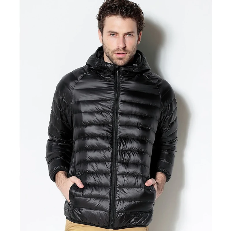 2015 New White Duck Down Jacket Men Ultralight Down Jacket Winter Outdoor Sport Hooded Duck Down 2