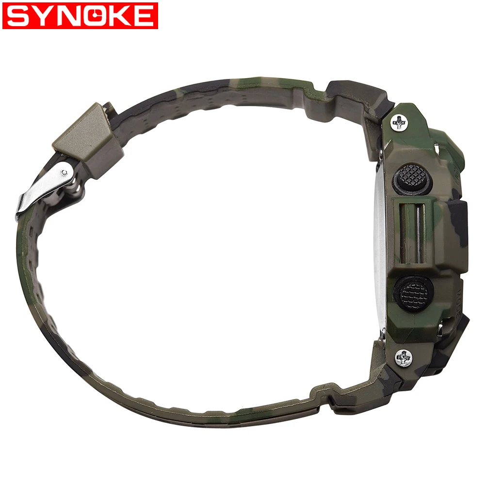 SYNOKE 9448 Новый Спорт на открытом воздухе армия часы камуфляж цвет для мужчин