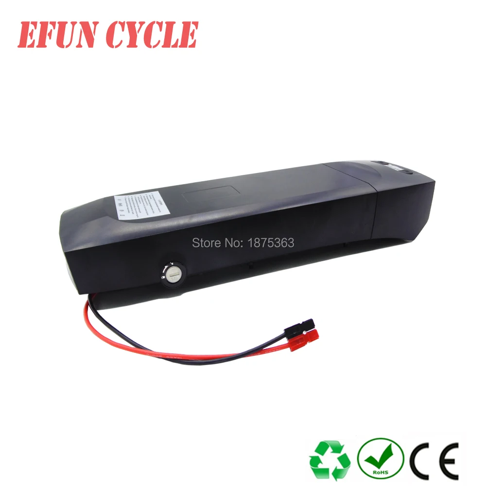 

Free shipping for trekking ebike rear rack Lithium ion 36V 16Ah battery with back light compitable with BBS02 mid drive motor
