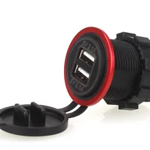 Красная алюминиевая синяя лампа с двумя usb-разъемами для зарядного устройства, мотоциклетная лодка с подсветкой для автомобиля, с декоративным алюминиевым кольцом