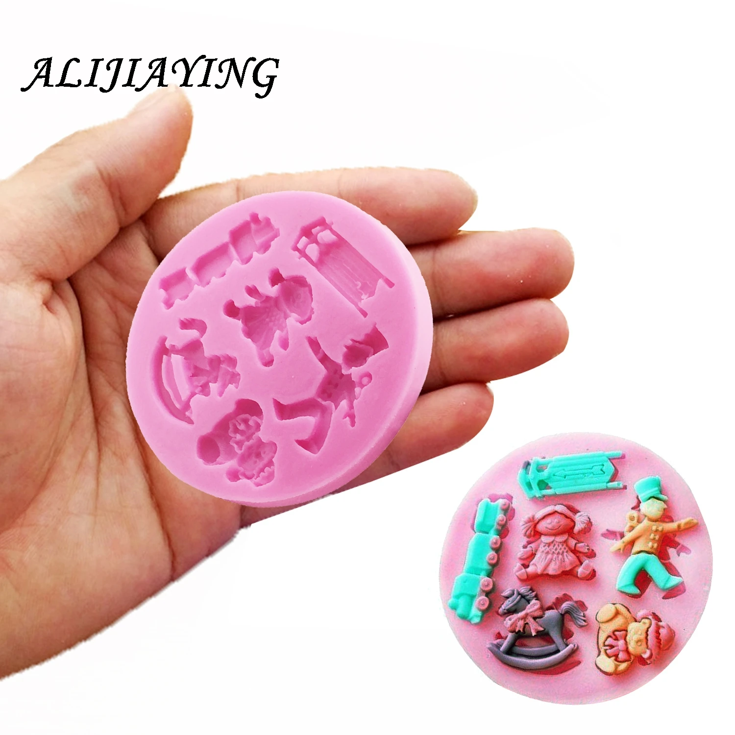 

1Pcs Baby Trojan Police Train Snowman Silicone Molds Fondant Chocolate Biscuit Mould Cake Decorating DIY Cooking Tool D0025