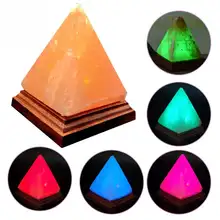Мода USB Цвет изменение рок гималайский кристалл натуральный соляная лампа пирамидальной формы светодио дный воздухоочиститель ночник