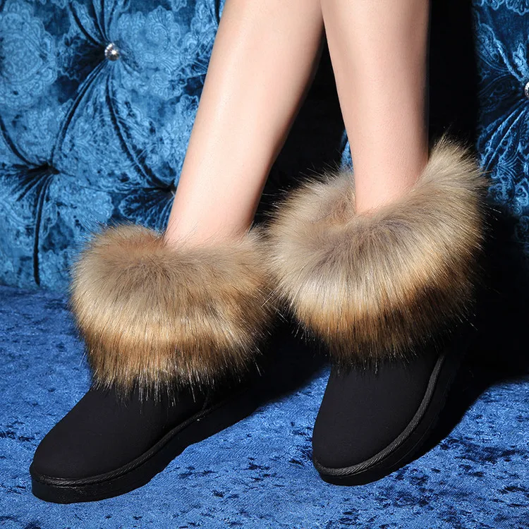 Зимние водонепроницаемые женские модные ботинки на меху; Замшевые женские зимние ботильоны высокого качества; зимняя Классическая зимняя обувь - Цвет: black