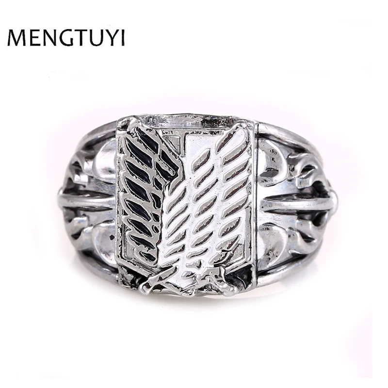 

J Store Anime Attack on Titan Ring Wings Of Liberty Flag Finger Rings For Women Men Jewelry Cosplay Party rings souvenir
