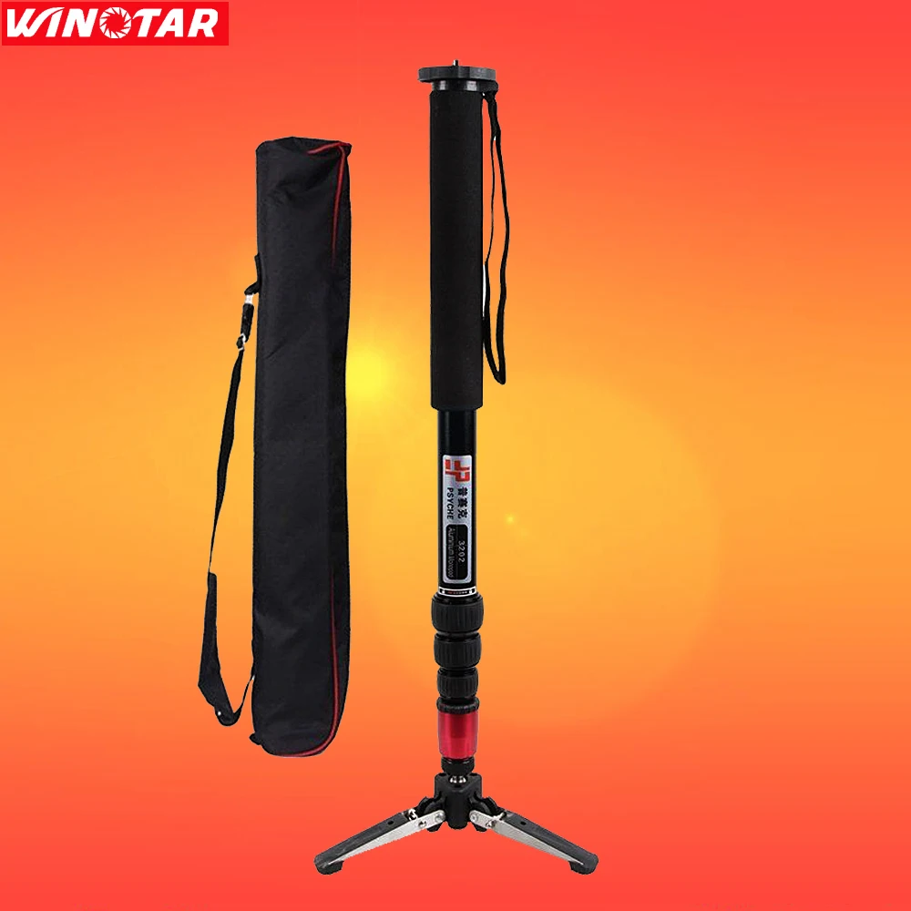 

Pro Alumninum Alloy Camcorder Camera DSLR Unipod Monopod Flip Lock with 3 Legs Base Tripod For DSLR Cameras DV Camcorde
