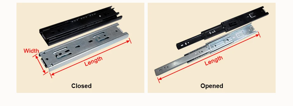 1 пара 6/8/10/12/14/16/18/20 дюймовый выдвижной ящик слайд 45 мм Ширина шариковый подшипник скольжения холоднокатаная Сталь раскладное телескопическое выдвижной ящик
