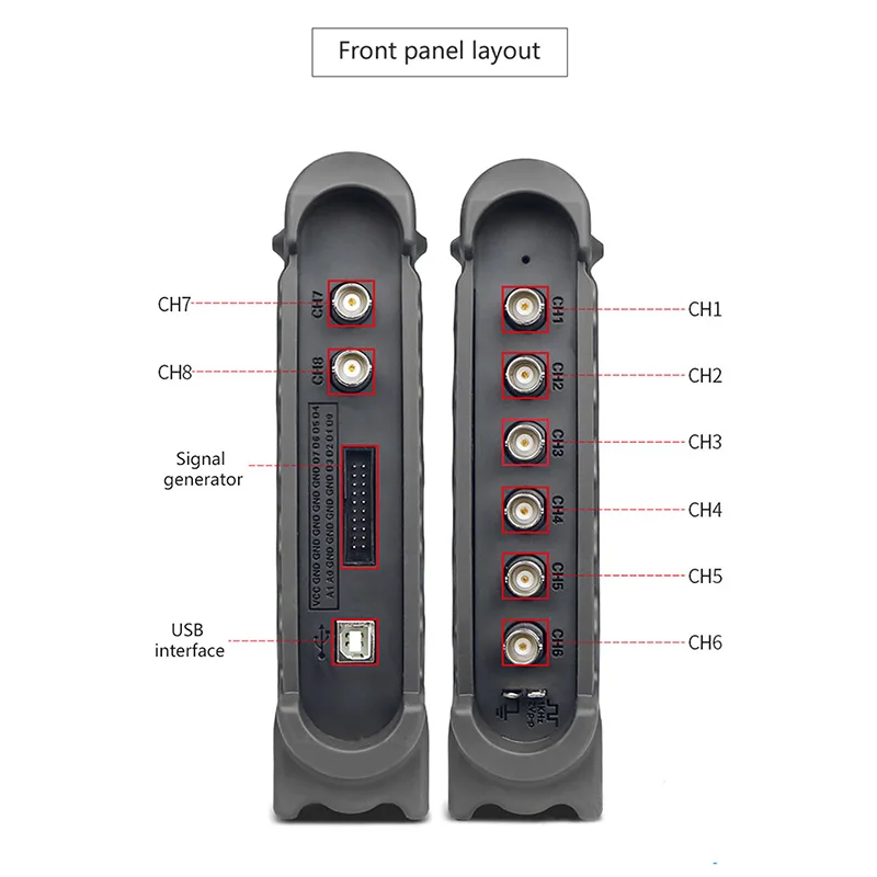 Digital Oscilloscope Hantek 1008C 8 Channels Programmable Generator 1008C Automotive Oscilloscope Portable Digital PC Storage Automotive Oscilloscope