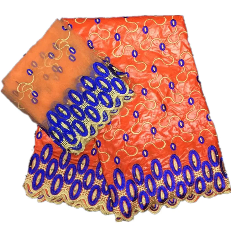 

2018 African bazin riche getzner Austria royal shampoo for fashion Dress High quality embroidery lace fabric 5+2 yard!OE-2665