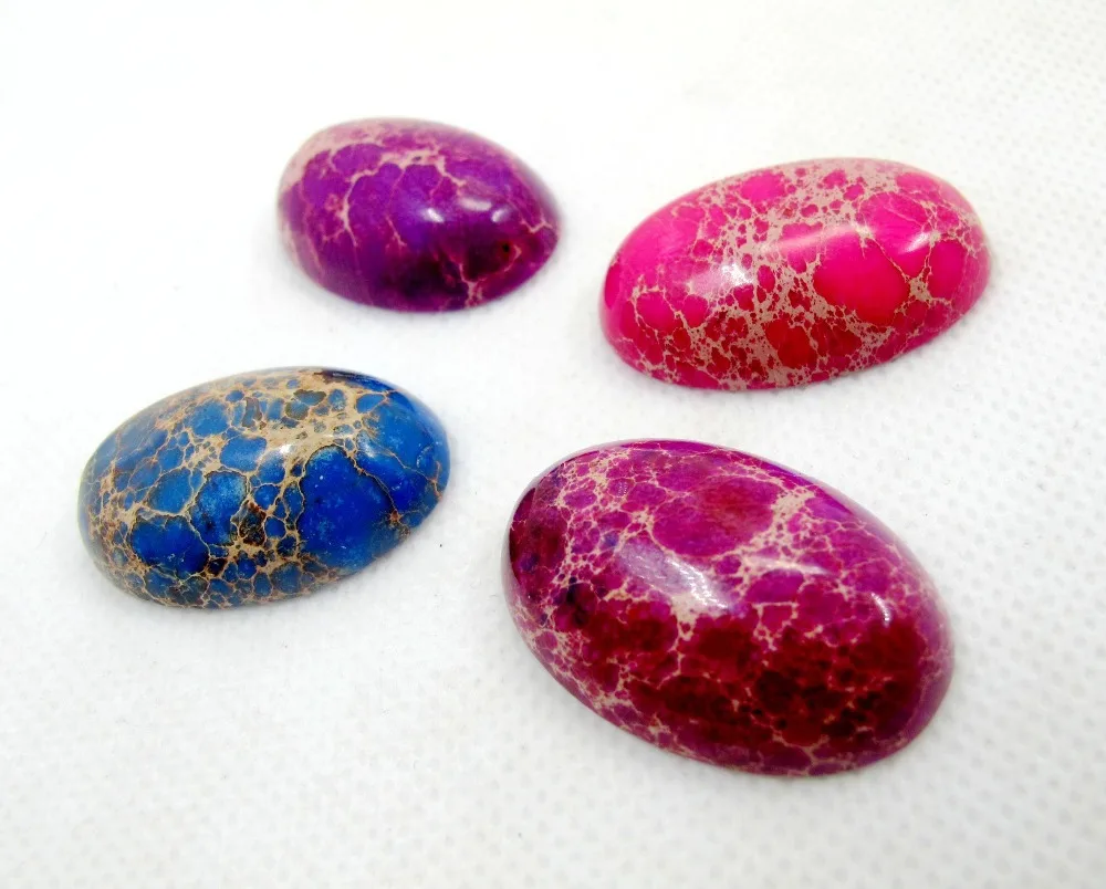 Wholesale Mixed Color Imperial Jasper 20x30mm Oval Gem Stone Cabochon Pendant Bead Natural Stone