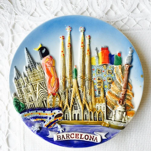 Европейский Американский ТВ ресторан фоновое украшение стены керамическая тарелка Средиземноморский домашний декор туристический сувенир - Цвет: 14