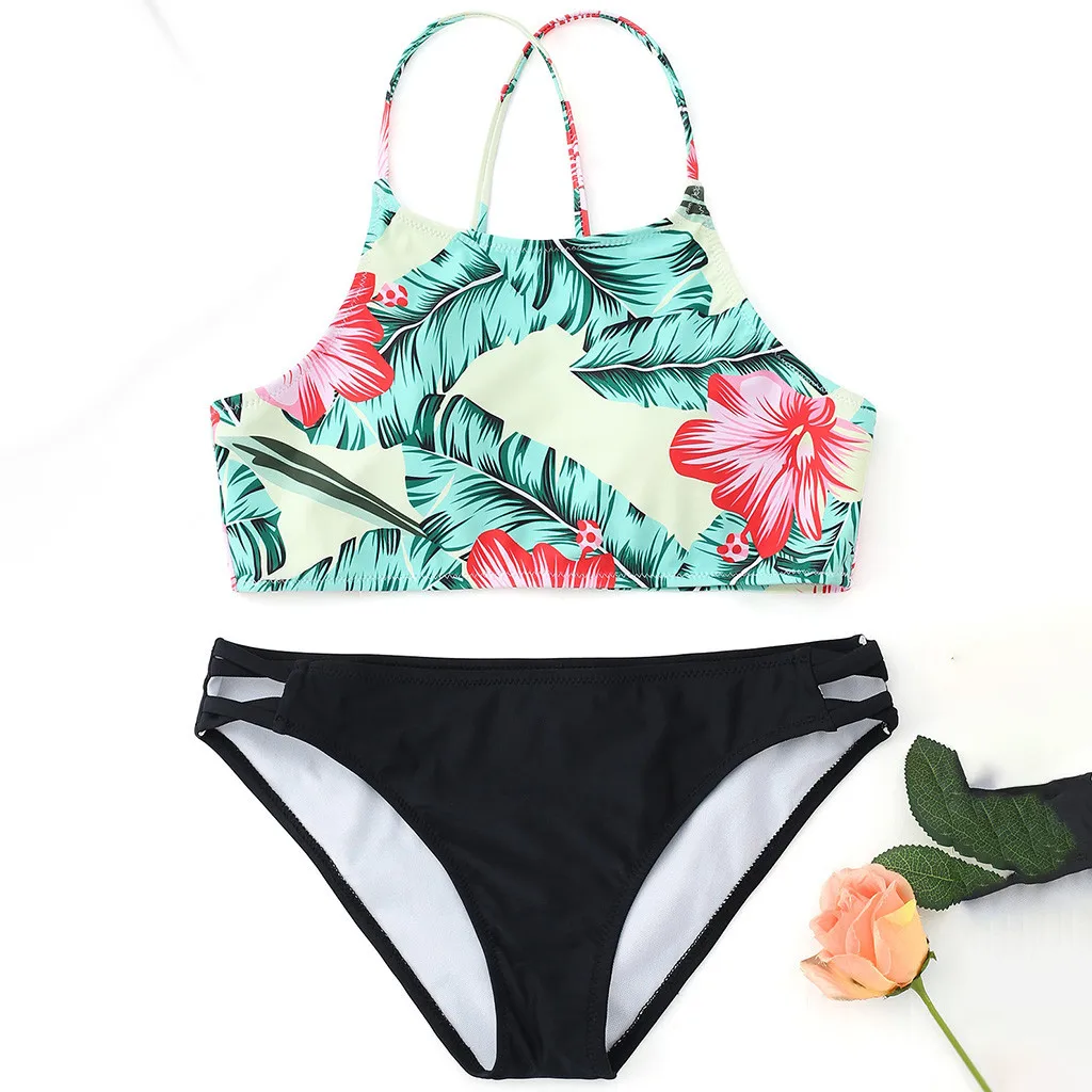 Swimwear Women Print Push Up Padded Bra Beach Women Bikini Set Swimsuit ...