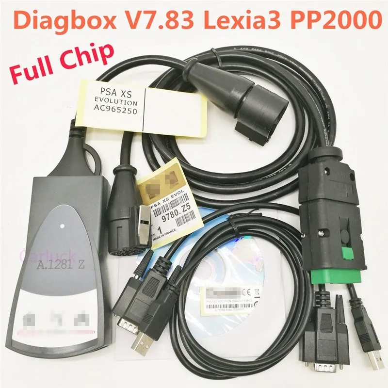 С полным чипом! Lexia-3 Lexia3 V48 для Citr0en для Peuge0t диагностический PP2000 V25 с Diagbox V7.83 программное обеспечение - Цвет: No clip cable