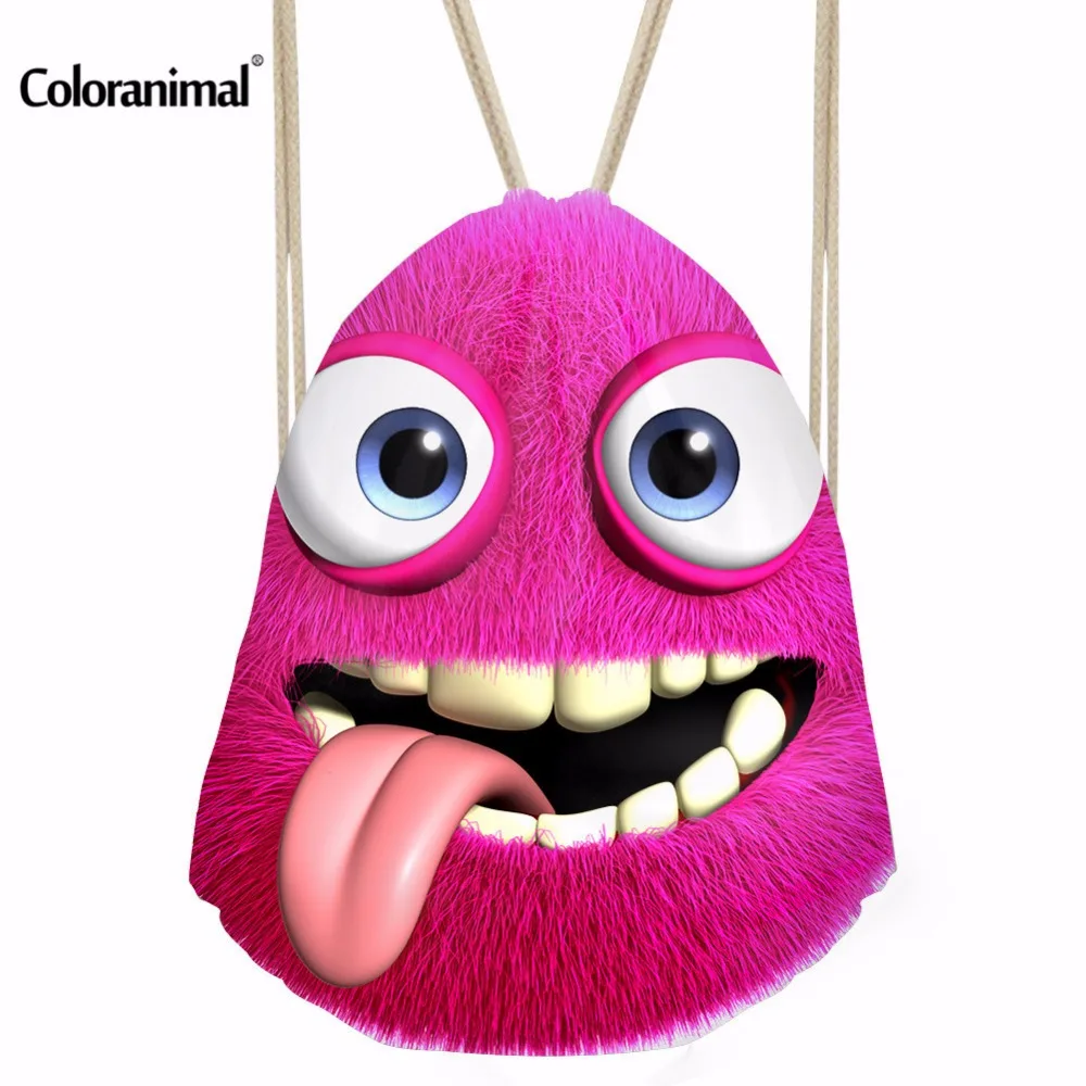 

Coloranimal Emoji Smile Face Printing Women Backpack Fitness Yoga Shoes Drawstring Bag Storage Bag Girls Student School Bookbags