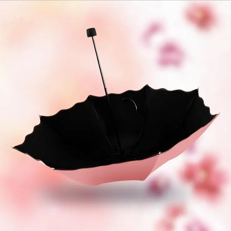 Три складные УФ-Защита от Солнца/дождя путешествия зонты волшебный меняющий цвет после воды подарок для леди девушка