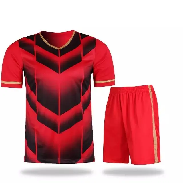 2016 new soccer jersey custom team uniforms red color kits cheap shirts