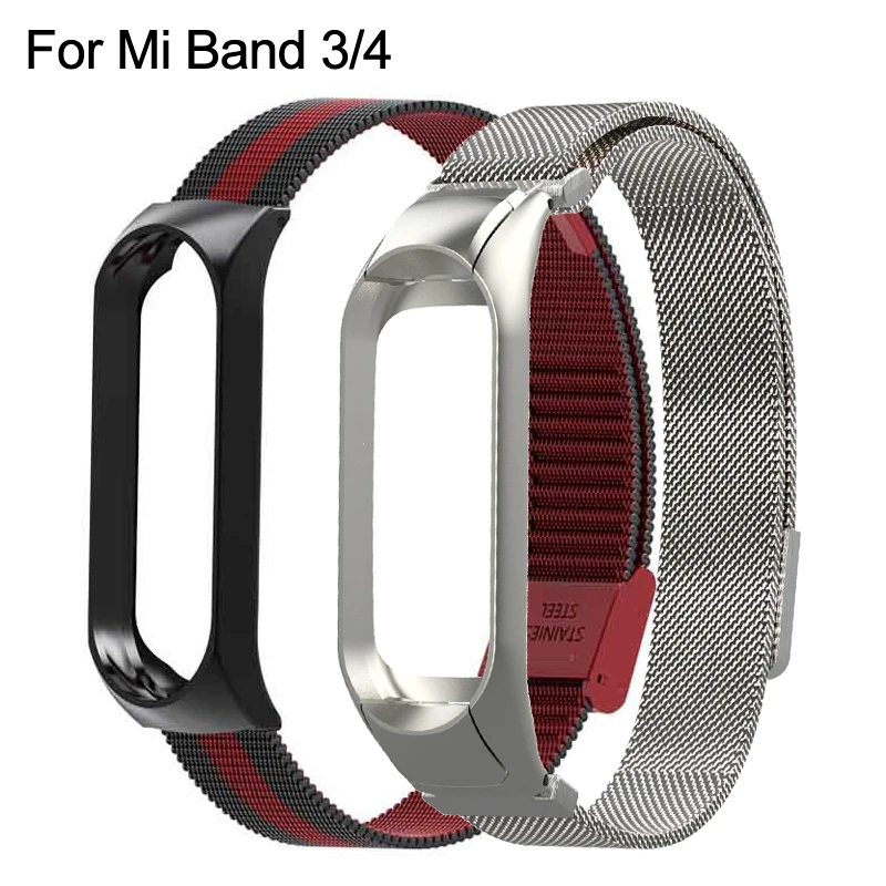 Металлический ремешок mi Band 3 4 для Xiao mi band 3/4 фитнес-браслет Smartband спортивные часы браслеты Correa умные аксессуары