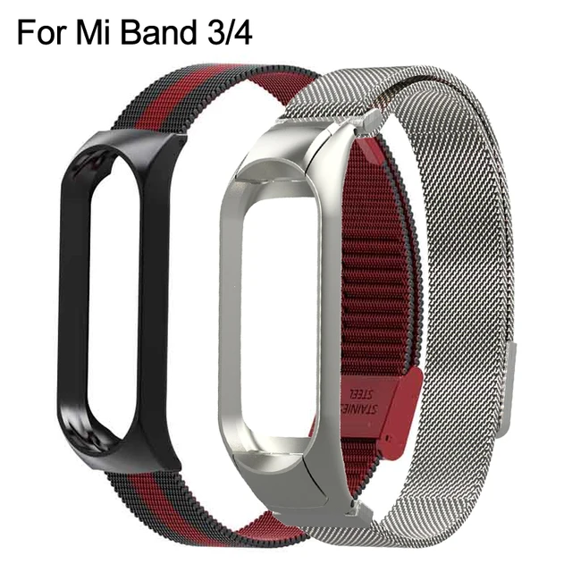 US $3.17 Metal Mi Band 3 4 Wrist Strap for Xiaomi Miband 34 Fitness Bracelet Smartband Sports Watch Wristba