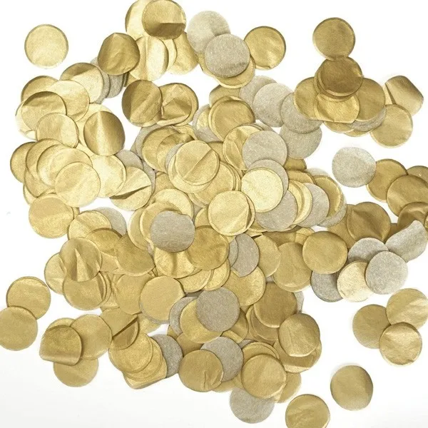  Free ship vintage circle 2.5cm metallic gold color biodegradable tissue paper confetti wedding birt