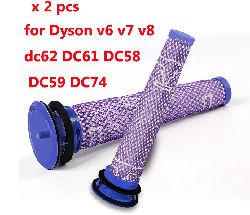2 Pre Motor HEPA Filter for Dyson V6 V7 V8 Absolute Fluffy Animal DC58
