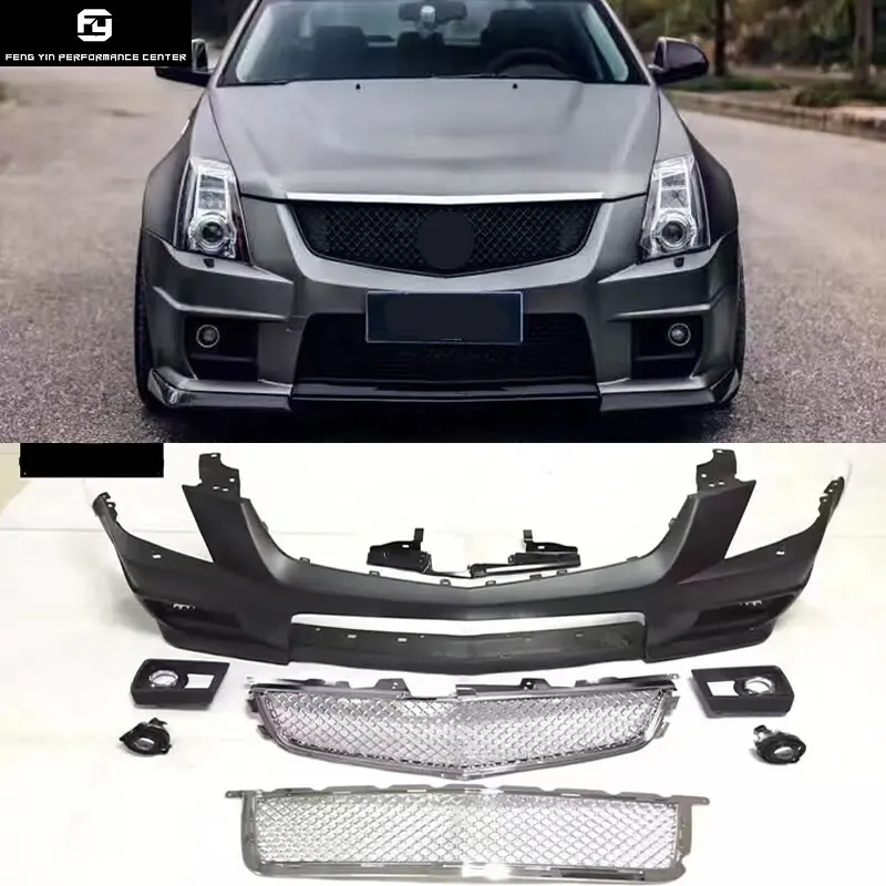 

CTS CTS-V style PP Upainted Front bumper racing grills for Cadillac CTS CTS-V Car body kit 08-12
