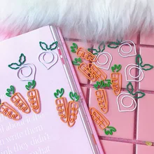 10 Pcs/set Kawaii Metal Vegetable Carrot Radish Clips Fruit Notes Folder Message Photo Paper Clip Stationery Memo Clips