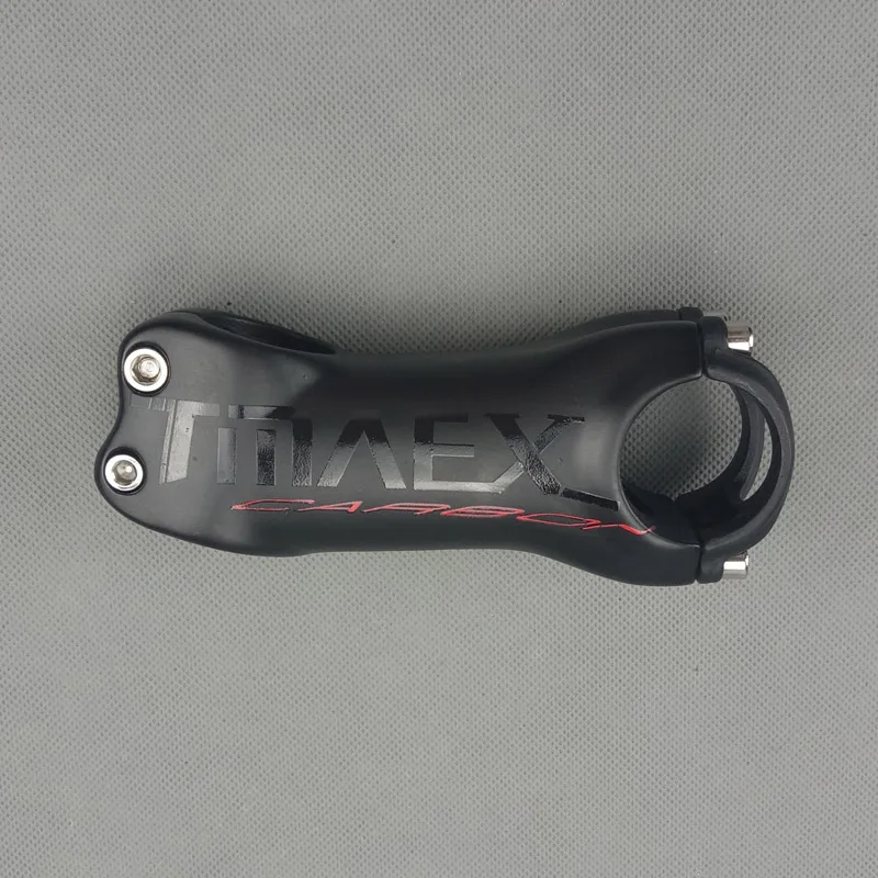 TMAEX углерода кронштейн руля велосипеда дороги/ствол MTB 6/17 градусов угол 80/90/100/110/120 мм черный Коврики карбоновый держатель - Цвет: 17 degrees 90mm