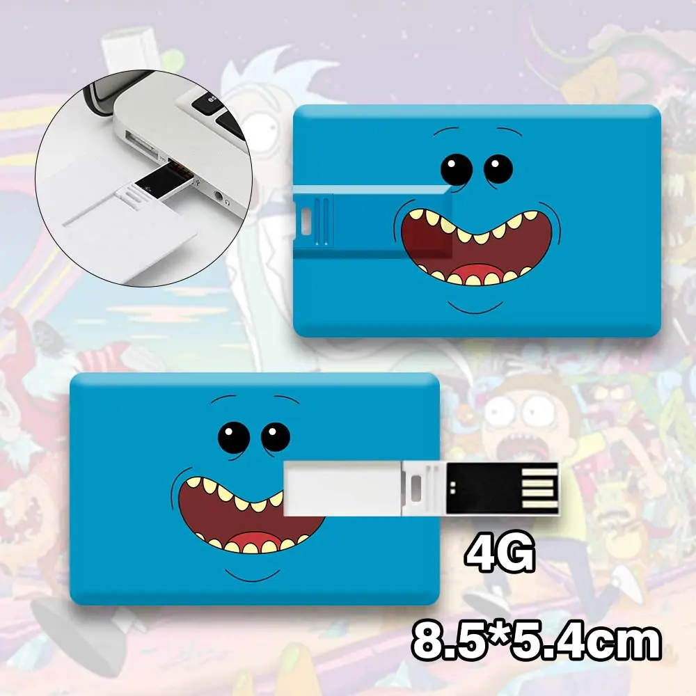 Suncomics аниме Рик и Мори 4 Гб флешки кредитные карты форма водонепроницаемый USB флеш