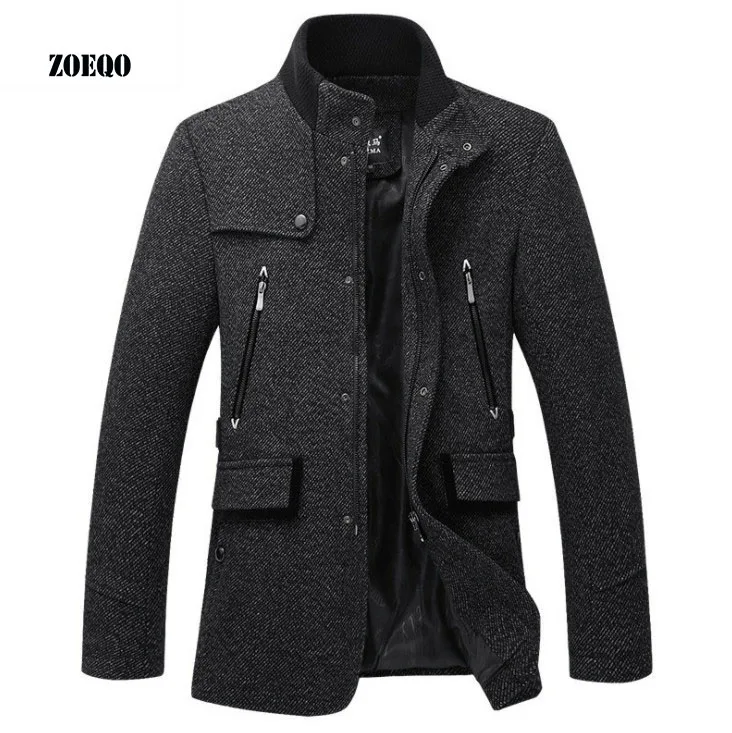 ZOEQO wool Jacket Men Casual Coat Slim Fit Jackets Fashion Outerwear Man spring autumn Jacket Overcoat Pea Coat Plus Size 3XL ZOEQO wool Jacket Men Casual Coat Slim Fit Jackets Fashion Outerwear Man spring autumn Jacket Overcoat Pea Coat Plus Size 3XL