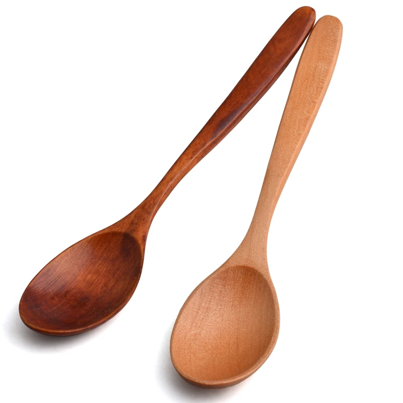 Buy 1PC Natural Wooden Spoons Coffee Tea Stiring