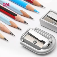 Deli Zinc Alloy Pencil Sharpener Silver Metal Sharpener School Office Sharpener Stationery Supplies 4