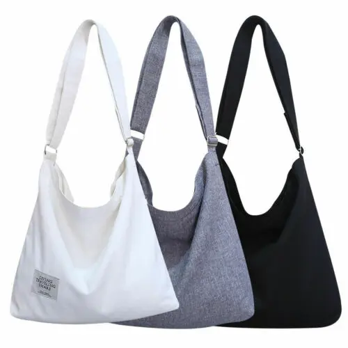 

Womens Casual Stylish Simple Canvas Hobo Crossbody Shoulder Bags Large Capacity Handbag Tote Purse Travel Shopping Bag