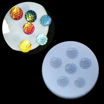 

12mm Round Fish Scales Bead UV Epoxy Resin Casting Mold Silicone Mold Jewelry Making
