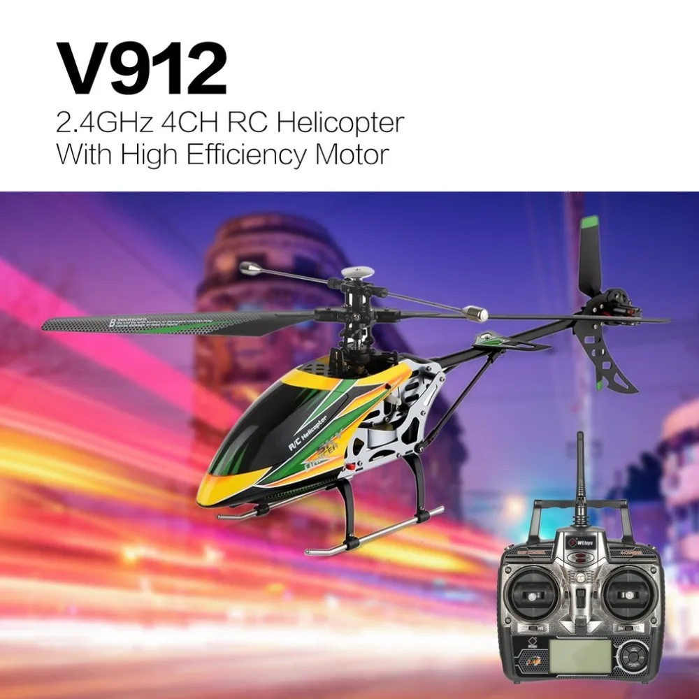 

Wltoys V912 RC Brushless 2.4G 4CH Single Blade High efficiency Motor RC Helicopter Suitable for both Indoor and Outdoor Flying