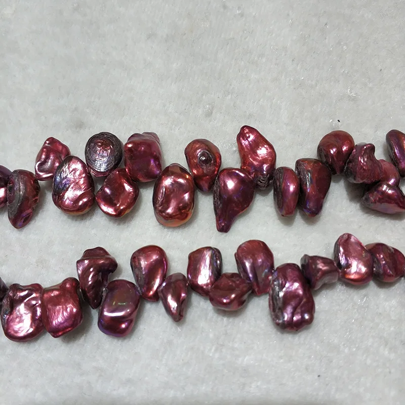 

JYX Seckill Pearl DIY irregular 12mm deep purple orange baroque Pearl Strings Strands DIY Handmade Jewelry 15"1 strings