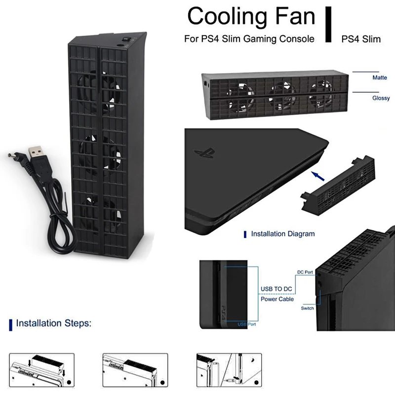 Охлаждающий вентилятор кулер отвод тепла контроль температуры для PS4 тонкая игровая консоль Прямая поставка
