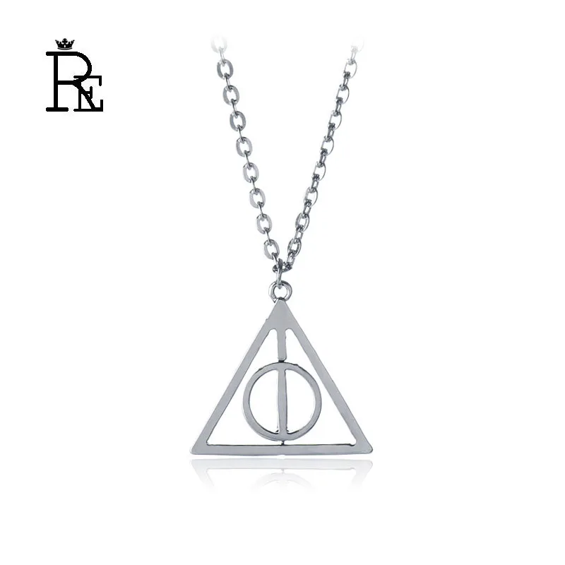 

Necklace fashion triangle pendant rotatable movie deathly hallows necklaces cheapest price harri potter jewelry gifts S40
