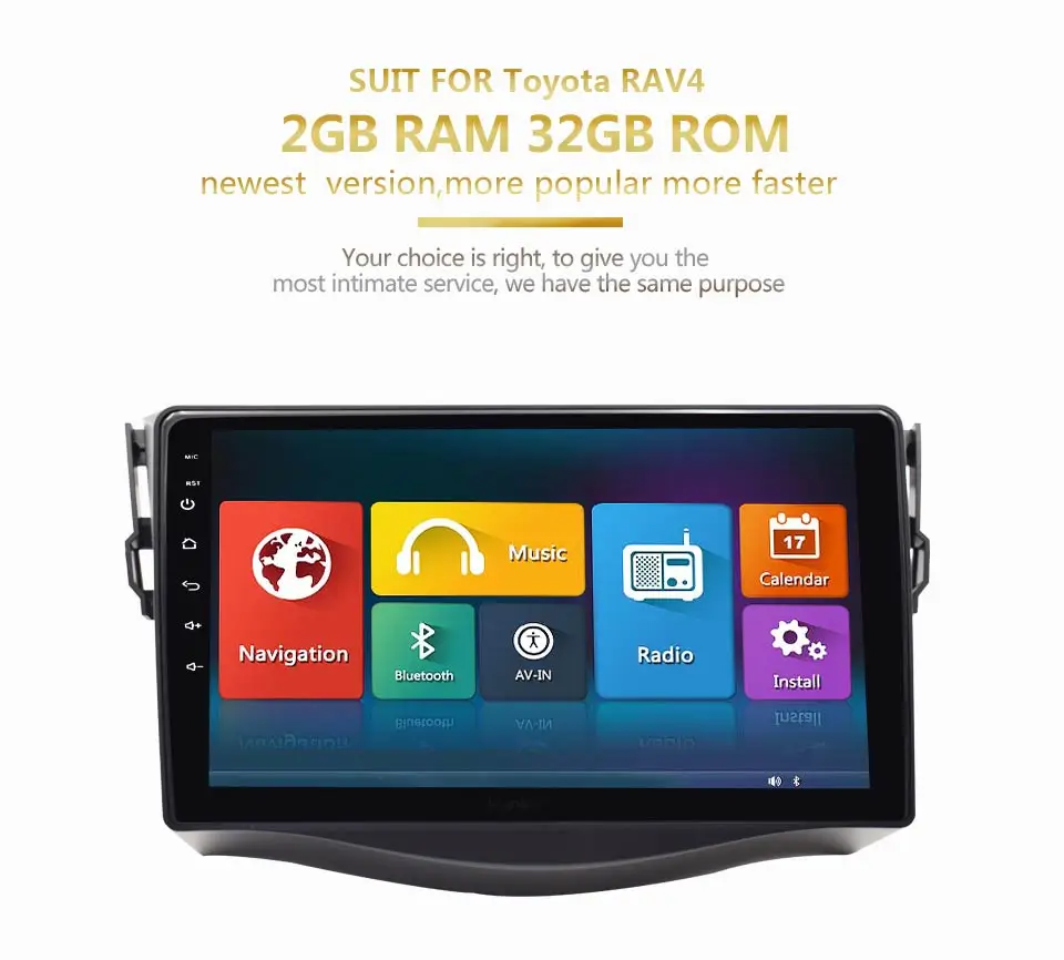 Excellent KiriNavi Car Radio Android DVD Touch Display For Toyota RAV4 2007-2013 Auto Audio GPS 2 din Multimedia Navigation System 16G ROM 2