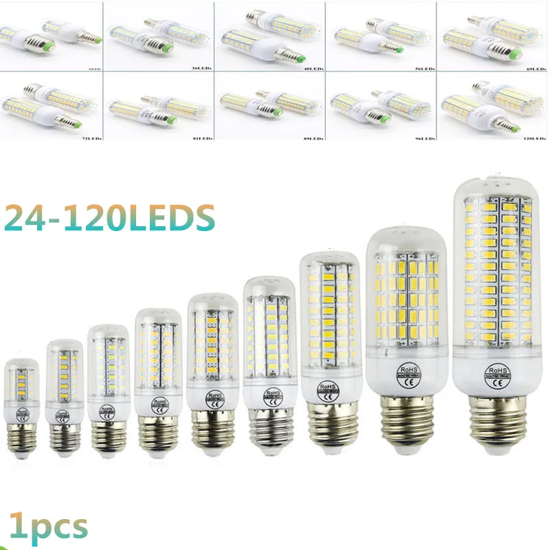 

B22 Bombillas LED Bulb E27 SMD 5730 lamparas LED Light E26 24 -120LED Lampada E14 LED Lamp E27 110V 220V Ampoule Candle Luz