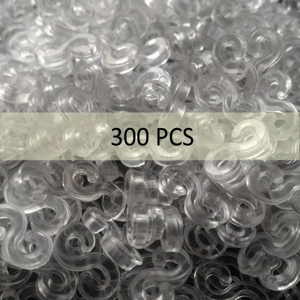 S Clip 300 Pcs Loom Rubber Band For DIY Bracelet Making Refill Kit Transparent S Clips New Charms Accessaries Tool Loom Bands