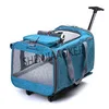 Съемный чехол на колесиках для домашних животных, переносная Автомобильная переносная сумка для кошек, сумка на плечо для домашних животных, вес до 10 кг, 1 шт - Цвет: Cyan