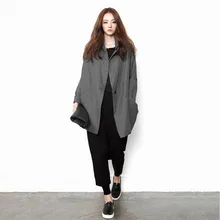 Осень-зима новые модные женские туфли с длинным рукавом пальто свободного кроя Длинные пиджаки куртка S-XL