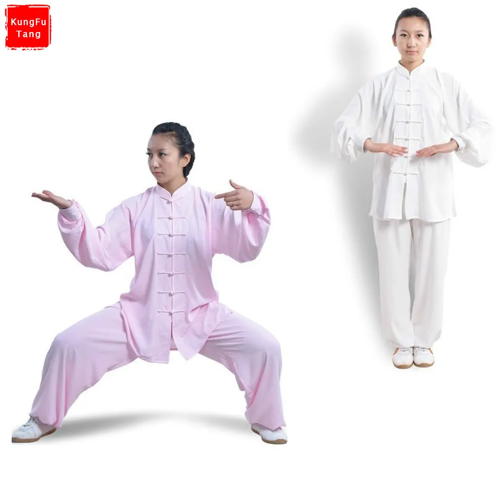 

Women Long Sleeve Tai Chi Clothing Linen Tang Suit Kung Fu Uniform Martial Arts Taiji Suits Wushu Garment Practice Sets 10colors