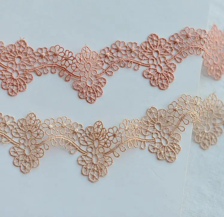 5 Meters/lot 4cm 3 Colors Guipure Embroidered Net Lace Trim Flower Sewing Crochet Trim Clothes DIY Ribbon