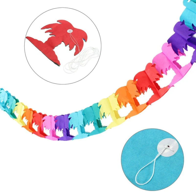 290CM New Palm Tree Garland Bunting Hawallan Event Beach Party Tropical Rainbow Decor