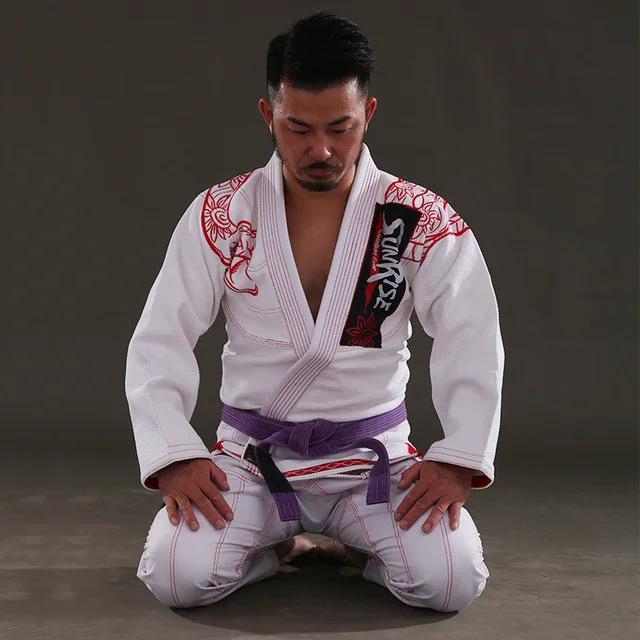 White Brazilian SUNRISE Jiu Jitsu Gi 100 Preshrunk Cotton Pearl Weave