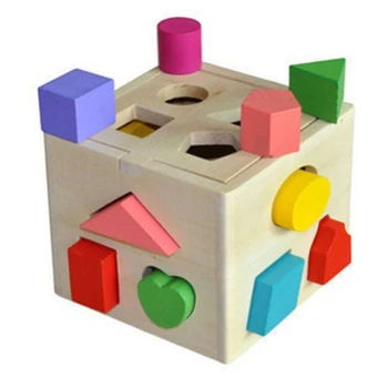 

Montessori childhood Educational toys four sets of wooden geometric blocks wooden fun creative digital letter math toy