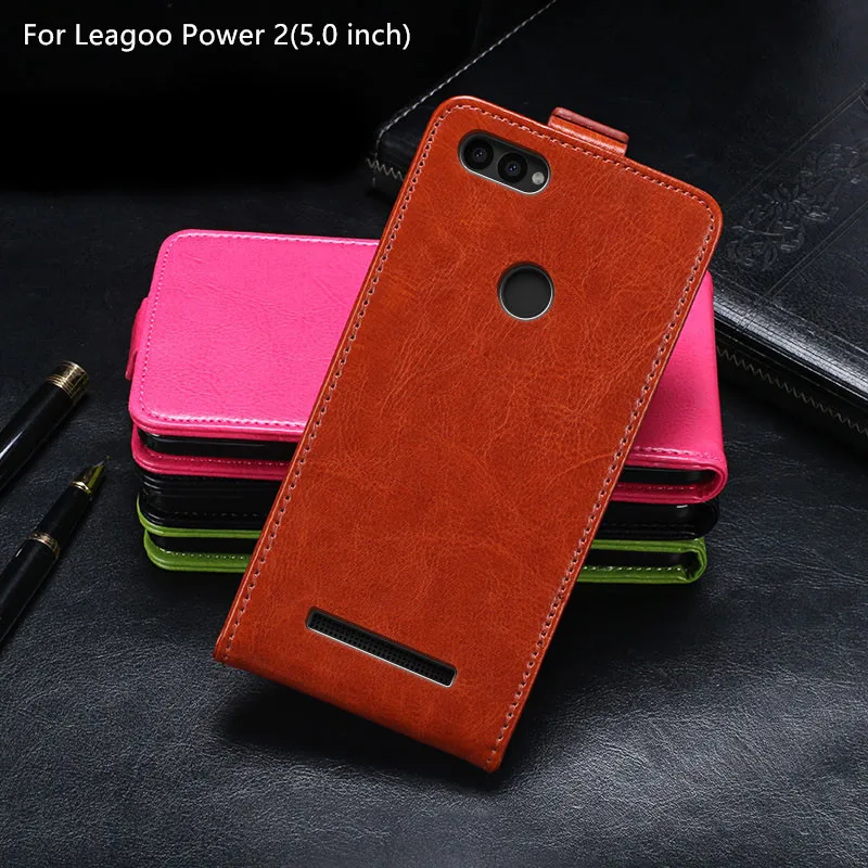 

For Leagoo Power 2 Case 5.0 inch Vertical Magnetic Flip PU Premium Leather Case For Leagoo Power2 Cover Standing Coque