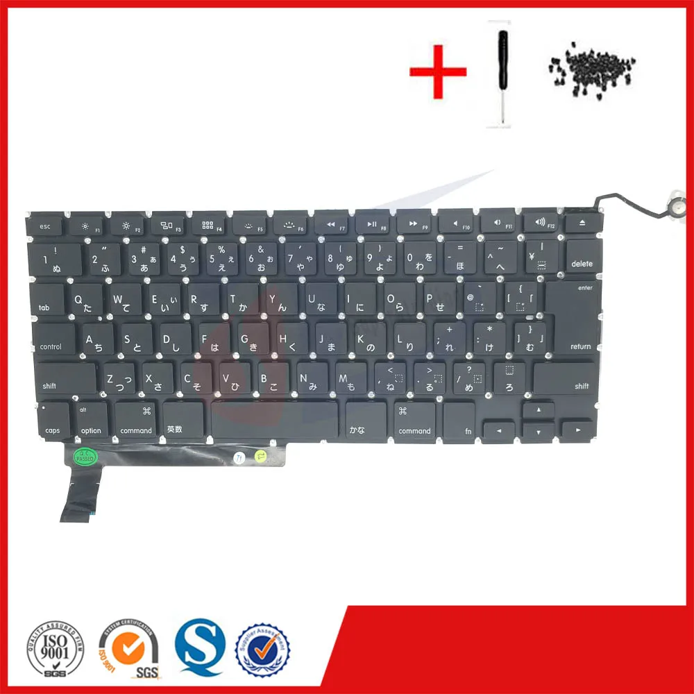 

USED Japanese keyboard for macbook pro 15inch A1286 JP Japan Japanese keyboard replacement with backlight 2009-2012year